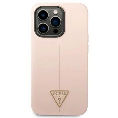 Originalus dėklas Guess GUHCP14LSLTGP iPhone 14 Pro 6.1  rožinis/rožinis hardcase Silicone Triangle 2