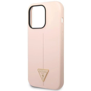 Originalus dėklas Guess GUHCP14LSLTGP iPhone 14 Pro 6.1  rožinis/rožinis hardcase Silicone Triangle 5