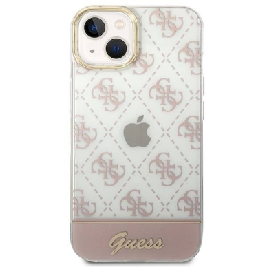 Originalus dėklas Guess GUHCP14MHG4MHP iPhone 14 Plus 6.7 rožinis / rožinis hardcase 4G Pattern Script 2