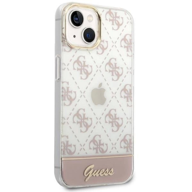 Originalus dėklas Guess GUHCP14MHG4MHP iPhone 14 Plus 6.7 rožinis / rožinis hardcase 4G Pattern Script 3