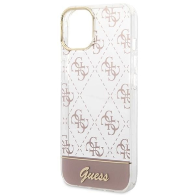 Originalus dėklas Guess GUHCP14MHG4MHP iPhone 14 Plus 6.7 rožinis / rožinis hardcase 4G Pattern Script 5