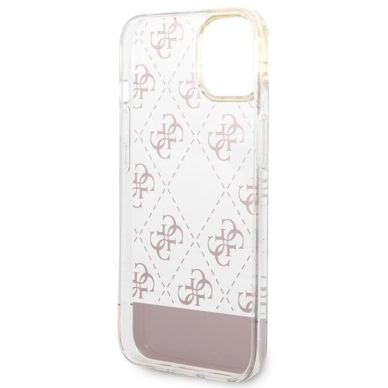 Originalus dėklas Guess GUHCP14MHG4MHP iPhone 14 Plus 6.7 rožinis / rožinis hardcase 4G Pattern Script 6