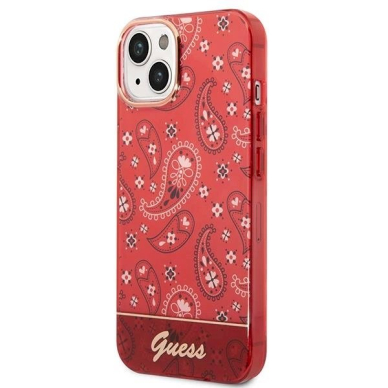 Originalus dėklas Guess GUHCP14MHGBNHR iPhone 14 Plus 6.7  Raudonas hardcase Bandana Paisley 1