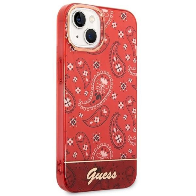 Originalus dėklas Guess GUHCP14MHGBNHR iPhone 14 Plus 6.7  Raudonas hardcase Bandana Paisley 3