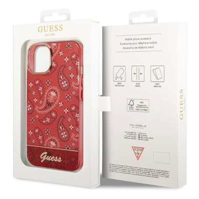 Originalus dėklas Guess GUHCP14MHGBNHR iPhone 14 Plus 6.7  Raudonas hardcase Bandana Paisley 7