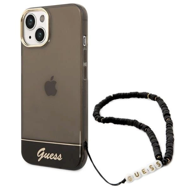 Originalus dėklas Guess GUHCP14MHGCOHK iPhone 14 Plus 6,7 Juodas hardcase Translucent Pearl Strap