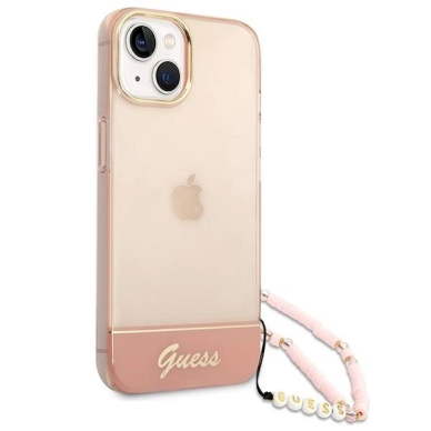 Originalus dėklas Guess GUHCP14MHGCOHP iPhone 14 Plus 6.7  rožinis/rožinis hardcase Translucent Pearl Strap 2