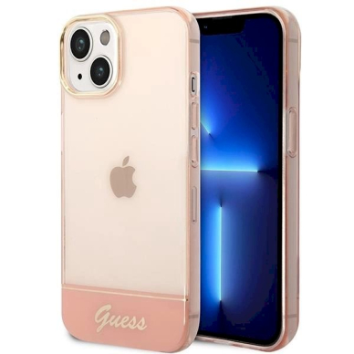 Originalus dėklas Guess GUHCP14MHGCOP iPhone 14 Plus 6.7 rožinis / rožinis hardcase Translucent