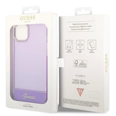 Originalus dėklas Guess GUHCP14MHGCOU iPhone 14 Plus 6.7 violetinis hardcase Translucent 7