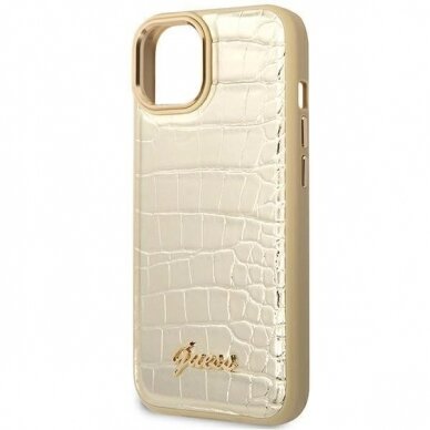 Originalus dėklas Guess GUHCP14MHGCRHD iPhone 14 Plus 6.7 Auksinis hardcase Croco Collection 5