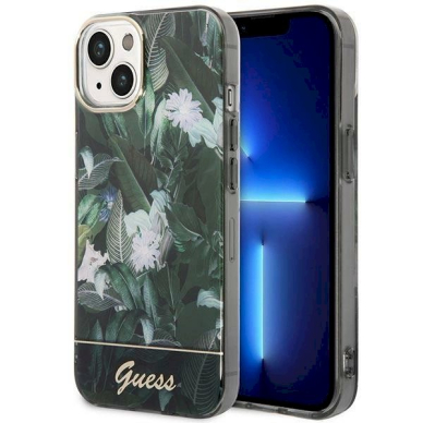 Originalus dėklas Guess GUHCP14MHGJGHA iPhone 14 Plus 6.7  žalias/žalias hardcase Jungle Collection