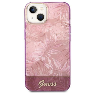 Originalus dėklas Guess GUHCP14MHGJGHP iPhone 14 Plus 6.7 rožinis / rožinis hardcase Jungle Collection 2