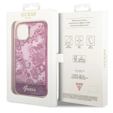 Originalus dėklas Guess GUHCP14MHGPLHF iPhone 14 Plus 6.7  Rožinis hardcase Porcelain Collection 7