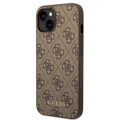 Originalus dėklas Guess GUHCP14SG4GFBR iPhone 14 6.1 "Rudas / Rudas hard case 4G Metal Gold Logo 1