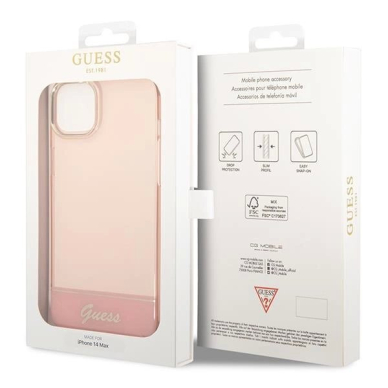 Originalus dėklas Guess GUHCP14SHGCOP iPhone 14 6.1 rožinis / rožinis hardcase Translucent 7