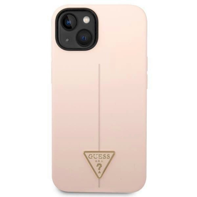 Originalus dėklas Guess GUHCP14SSLTGP iPhone 14 6.1  rožinis/rožinis hardcase Silicone Triangle 2