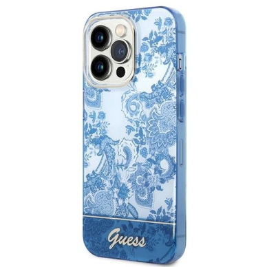 Originalus dėklas Guess GUHCP14XHGPLHB iPhone 14 Pro Max 6.7  Mėlynas/Mėlynas hardcase Porcelain Collection 1