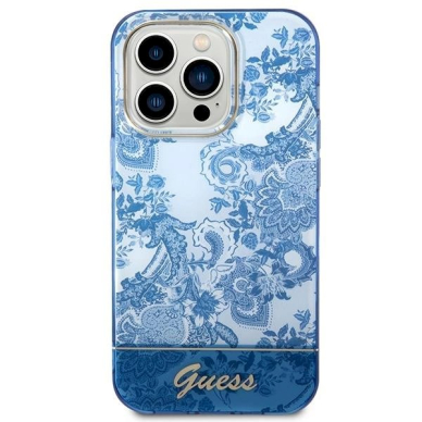 Originalus dėklas Guess GUHCP14XHGPLHB iPhone 14 Pro Max 6.7  Mėlynas/Mėlynas hardcase Porcelain Collection 2