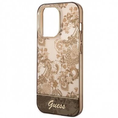 Originalus dėklas Guess GUHCP14XHGPLHC iPhone 14 Pro Max 6.7  ocher hardcase Porcelain Collection 5