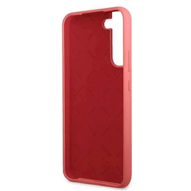 Originalus dėklas Guess GUHCS22MLSLMGFU S22+ S906 Rožinis hardcase Silicone Script Metal Logo 6