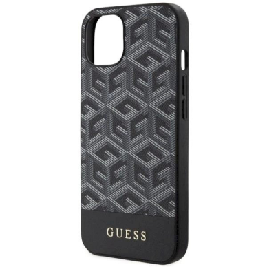 Originalus dėklas Guess GUHMP14SHGCFSEK iPhone 14 6.1  Juodas hardcase GCube Stripes MagSafe 5