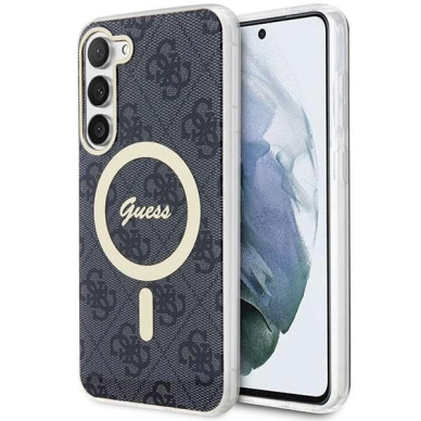 Originalus dėklas Guess GUHMS23MH4STK S23+ S916 Juodas hardcase 4G MagSafe