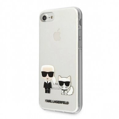 Originalus dėklas Karl Lagerfeld KLHCI8CKTR iPhone 7/8/SE 2020 / SE 2022 hardcase Permatomas Karl &amp  Choupette 1