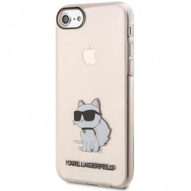 Originalus dėklas Karl Lagerfeld KLHCI8HNCHTCP iPhone 7/8/ SE 2020 / SE 2022 rožinis/rožinis hardcase Ikonik Choupette 1