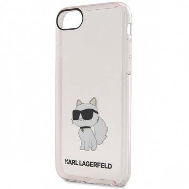 Originalus dėklas Karl Lagerfeld KLHCI8HNCHTCP iPhone 7/8/ SE 2020 / SE 2022 rožinis/rožinis hardcase Ikonik Choupette 2