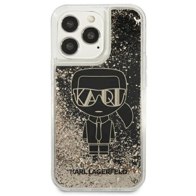 Originalus dėklas Karl Lagerfeld KLHCP13LLGGKBK iPhone 13 Pro/ 13 6,1" Juodas hardcase Liquid Glitter Gatsby 2