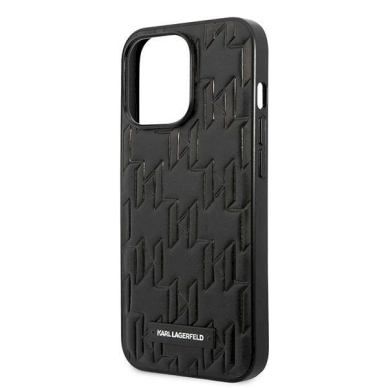 Originalus dėklas Karl Lagerfeld KLHCP13LMNMP1K iPhone 13 Pro / 13 6.1 hardcase Juodas Monogram Plaque 5