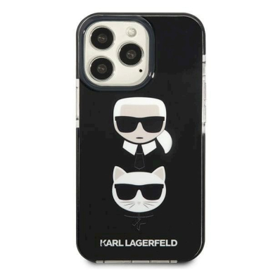 Originalus dėklas Karl Lagerfeld KLHCP13LTPE2TK iPhone 13 Pro / 13 6,1" hardcase  Juodas Karl&Choupette Head 2