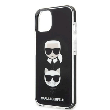 Originalus dėklas Karl Lagerfeld KLHCP13MTPE2TK iPhone 13 6,1" hardcase  Juodas Karl&Choupette Head 5