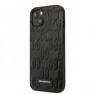 Originalus dėklas Karl Lagerfeld KLHCP13SMNMP1K iPhone 13 mini 5,4 hardcase Juodas Monogram Plaque