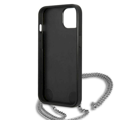 Originalus dėklas Karl Lagerfeld KLHCP13SPMK iPhone 13 mini 5,4 hardcase Juodas Leather Textured and Chain 6