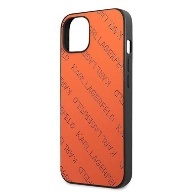 Originalus dėklas Karl Lagerfeld KLHCP13SPTLO iPhone 13 mini 5,4 hardcase Oranžinis / Oranžinis Perforated Allover 5