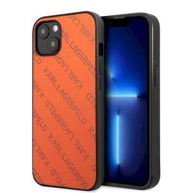 Originalus dėklas Karl Lagerfeld KLHCP13SPTLO iPhone 13 mini 5,4 hardcase Oranžinis / Oranžinis Perforated Allover