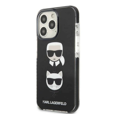 Originalus dėklas Karl Lagerfeld KLHCP13XTPE2TK iPhone 13 Pro Max 6,7" hardcase  Juodas Karl&Choupette Head 1