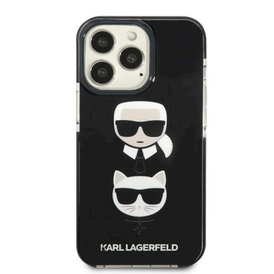 Originalus dėklas Karl Lagerfeld KLHCP13XTPE2TK iPhone 13 Pro Max 6,7" hardcase  Juodas Karl&Choupette Head 2