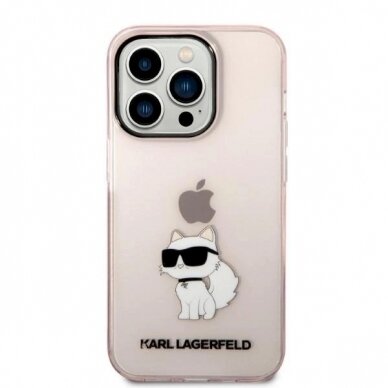 Originalus dėklas Karl Lagerfeld KLHCP14LHNCHTCP iPhone 14 Pro 6.1  rožinis/rožinis hardcase Ikonik Choupette 2