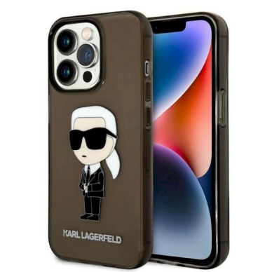 Originalus dėklas Karl Lagerfeld KLHCP14LHNIKTCK iPhone 14 Pro 6.1  Juodas hardcase Ikonik Originalus dėklas Karl Lagerfeld