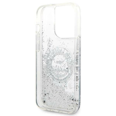 Originalus dėklas Karl Lagerfeld KLHCP14LLCRSGRS iPhone 14 Pro 6.1 "silver / silver hardcase Liquid Glitter RSG 6