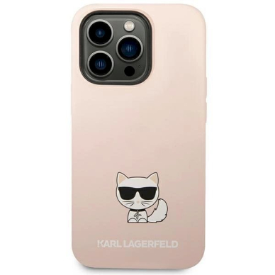 Originalus dėklas Karl Lagerfeld KLHCP14LSLCTPI iPhone 14 Pro 6.1 hardcase light rožinis / light rožinis Silicone Choupette Body 2