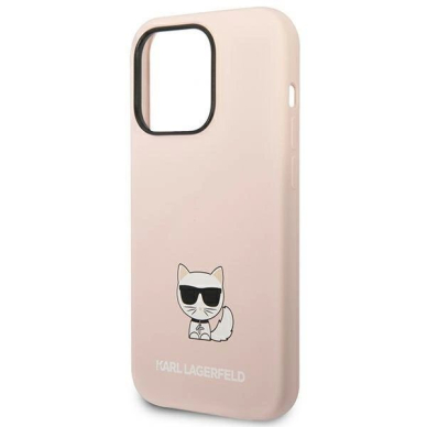 Originalus dėklas Karl Lagerfeld KLHCP14LSLCTPI iPhone 14 Pro 6.1 hardcase light rožinis / light rožinis Silicone Choupette Body 5