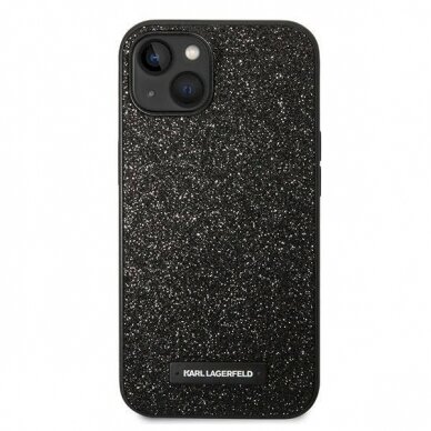 Originalus dėklas Karl Lagerfeld KLHCP14MG2ELK iPhone 14 Plus 6.7 hardcase Juodas Glitter Plaque Logo 2