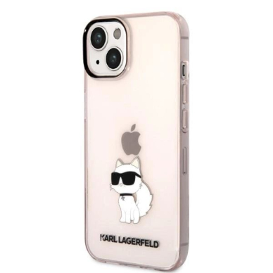 Originalus dėklas Karl Lagerfeld KLHCP14MHNCHTCP iPhone 14 Plus 6.7  rožinis/rožinis hardcase Ikonik Choupette 1