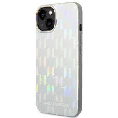 Originalus dėklas Karl Lagerfeld KLHCP14MLGMMSV3 iPhone 14 Plus 6.7 hardcase Sidabrinis Monogram Iridescent 1