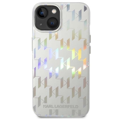 Originalus dėklas Karl Lagerfeld KLHCP14MLGMMSV3 iPhone 14 Plus 6.7 hardcase Sidabrinis Monogram Iridescent 2