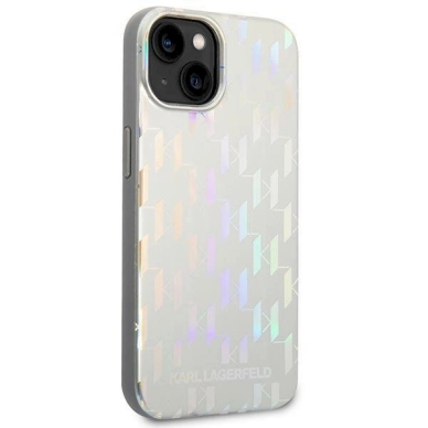 Originalus dėklas Karl Lagerfeld KLHCP14MLGMMSV3 iPhone 14 Plus 6.7 hardcase Sidabrinis Monogram Iridescent 3