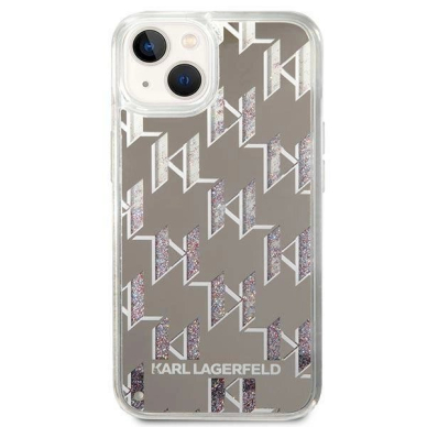 Originalus dėklas Karl Lagerfeld KLHCP14MLMNMS iPhone 14 Plus 6.7 hardcase silver / silver Liquid Glitter Monogram 2